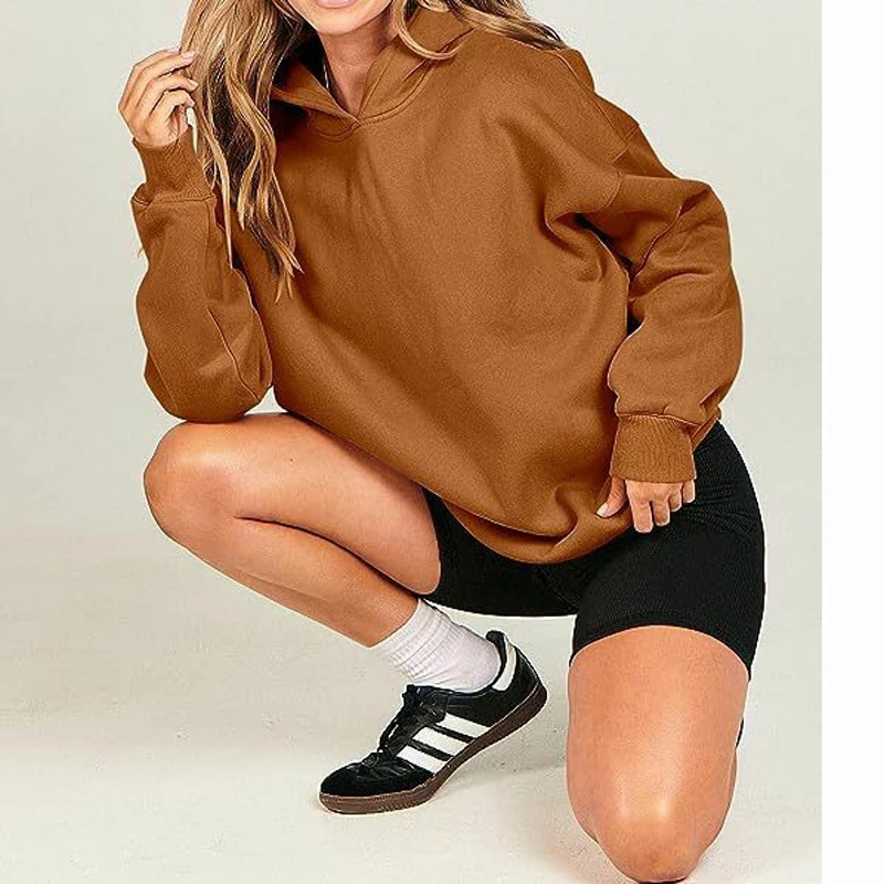 Women's Loose Hooded Sweatshirt Sports Casual Long Sleeve Warm Top