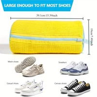 1 pièces sac à chaussures de lavage filet rembourré chaussures à linge protecteur fibres moelleuses Polyester chaussures de lavage Machine sac à linge sacs de séchage 3