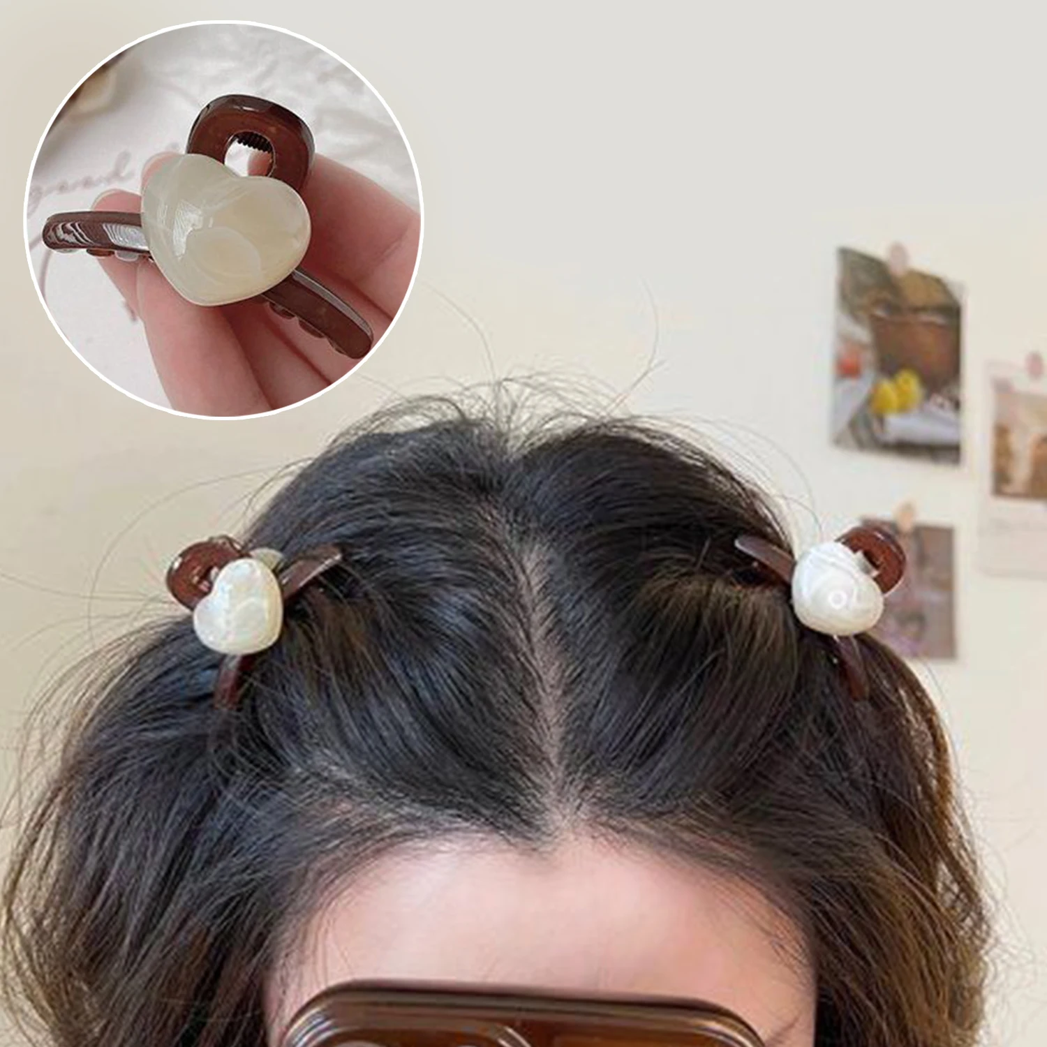 Garra Para el pelo con forma de corazón para niña, horquilla bonita para el pelo, accesorios para el cabello