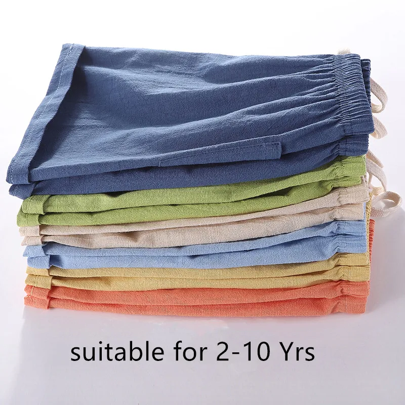 Kids Shorts Boys Girls Baby Summer Beach Loose Casual Pants Cotton & Linen Comfortable
