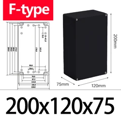 Durable Waterproof Black Plastic Electronic Safe Organizer - IP67 Rated Enclosure (200 - 120 - 75mm)