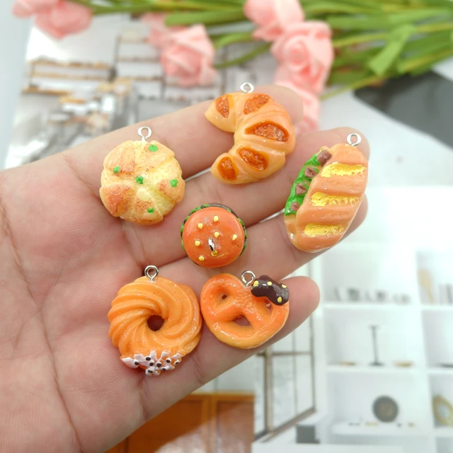 Cute Hamburger Biscuits Charms for Jewelry Making Diy Earring Bracelet Food  Pendant Accessories Findings Bulk Wholesale - AliExpress