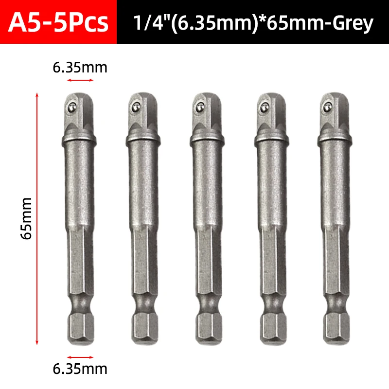 Socket Adapter Set - Impact Grade Hex Shank with Power Extension and Nut Driver