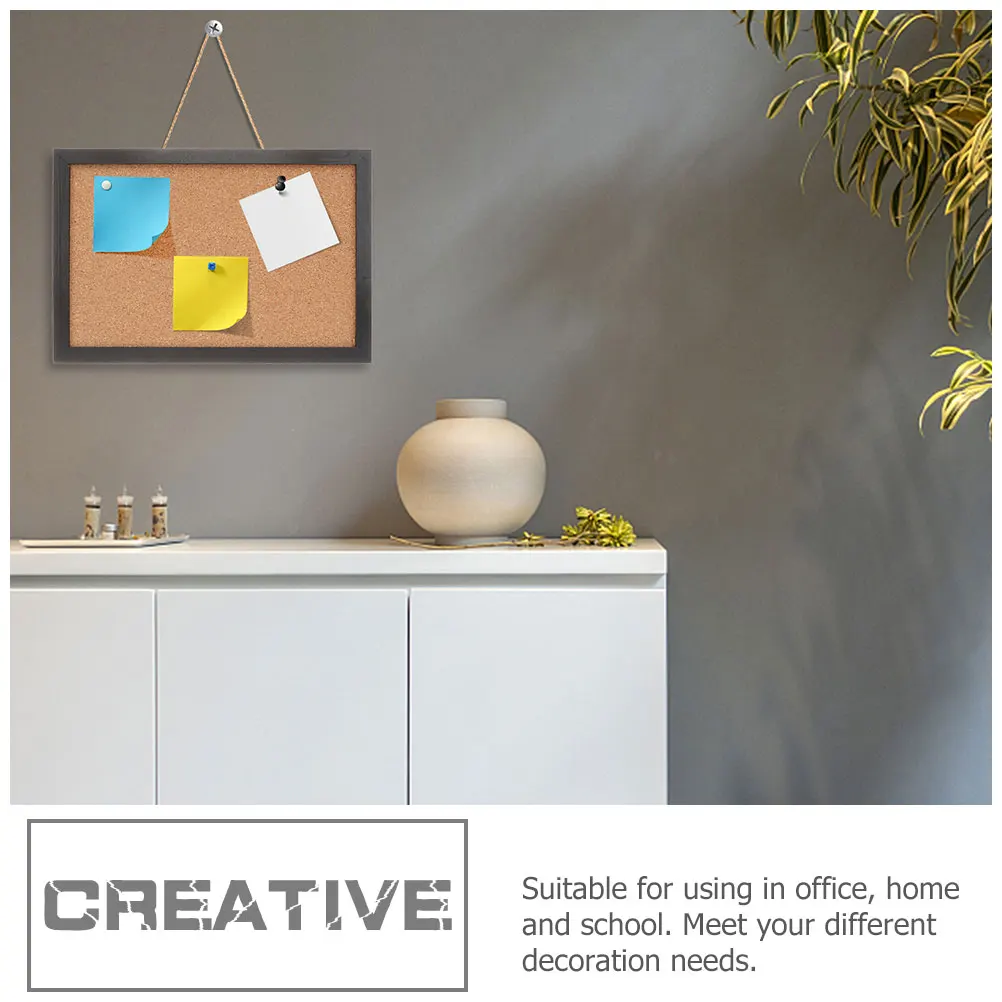 Notice Boards Cork Board Photo Display Hanging Thumbtack Bulletin Black Wall Boards Frame Display Office for Walls Decorative