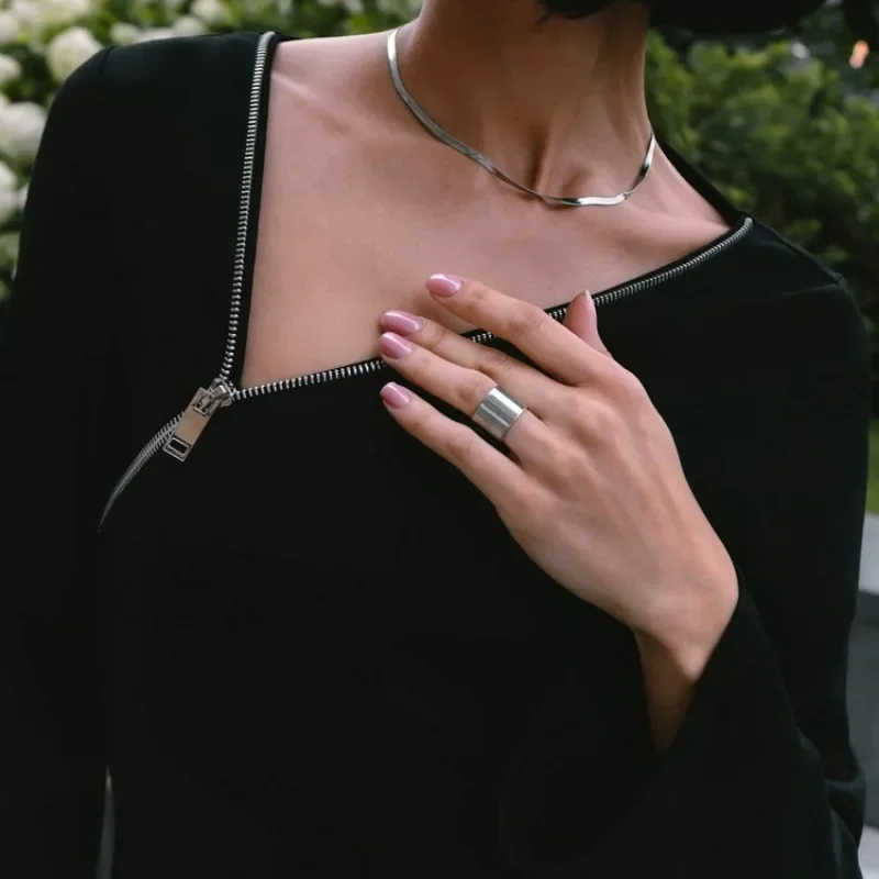 Zipper Patchwork Black Long Dress Women Off-Shoulder High Waist Elegant Clothes Party Dress Casual Ladies Slim Maxi Dress