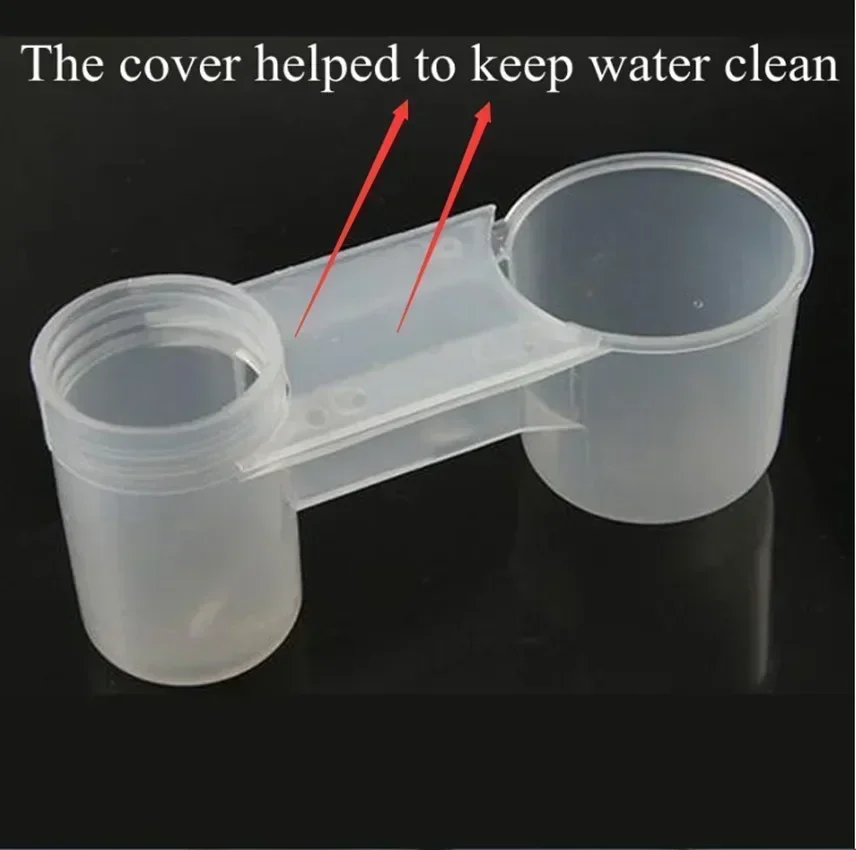 Bird feeder Plastic Pet Bird Drinker Feeder Water Bottle Cup Cat Chicken Pigeon Parrot Hamster Double Nozzle Water Guide For Family Garden