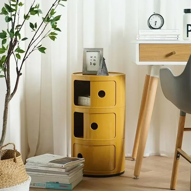 Plastic Storage Cabinet Multi-layer Nightstands Modern Simple Bedside Table for Living Room Bedroom
