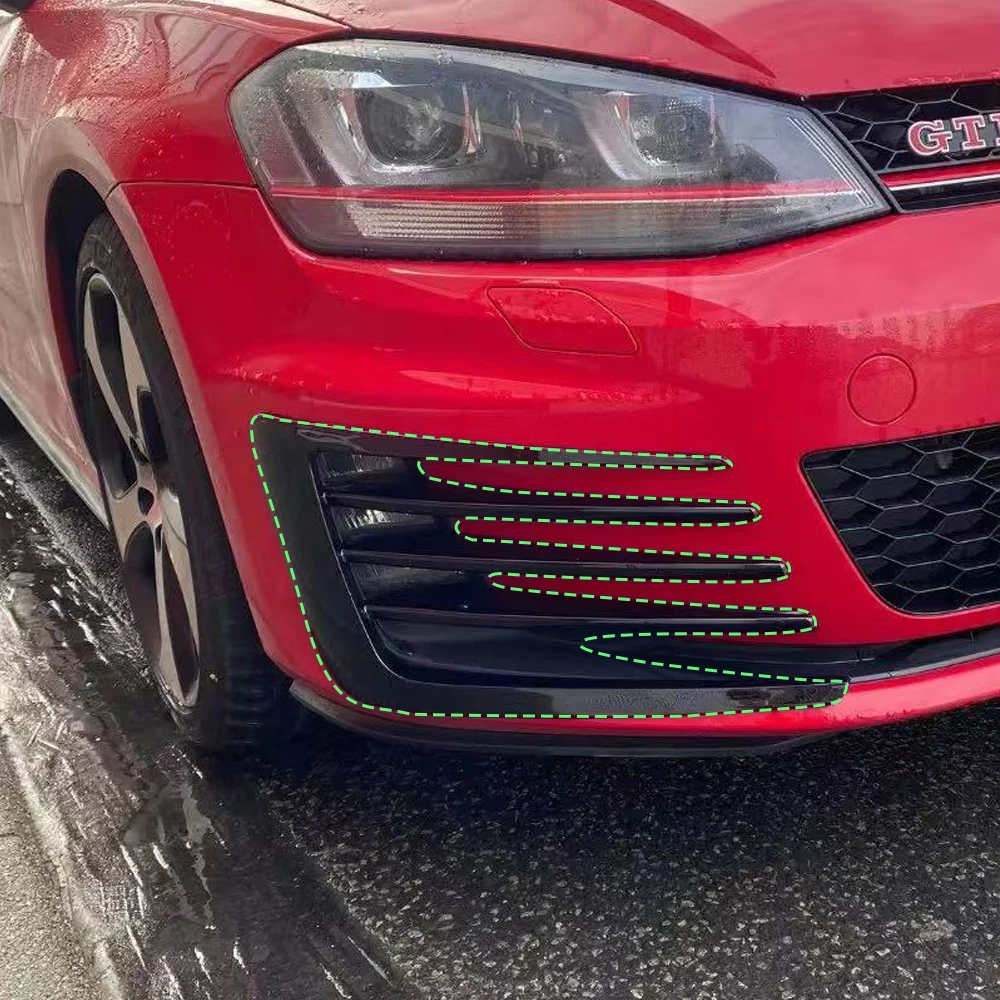 Front Bumper Fog Light Grilles For Volkswagen Golf 7 MK7 GTI 2013- Fog Lamp Eyebrow Cover Trim