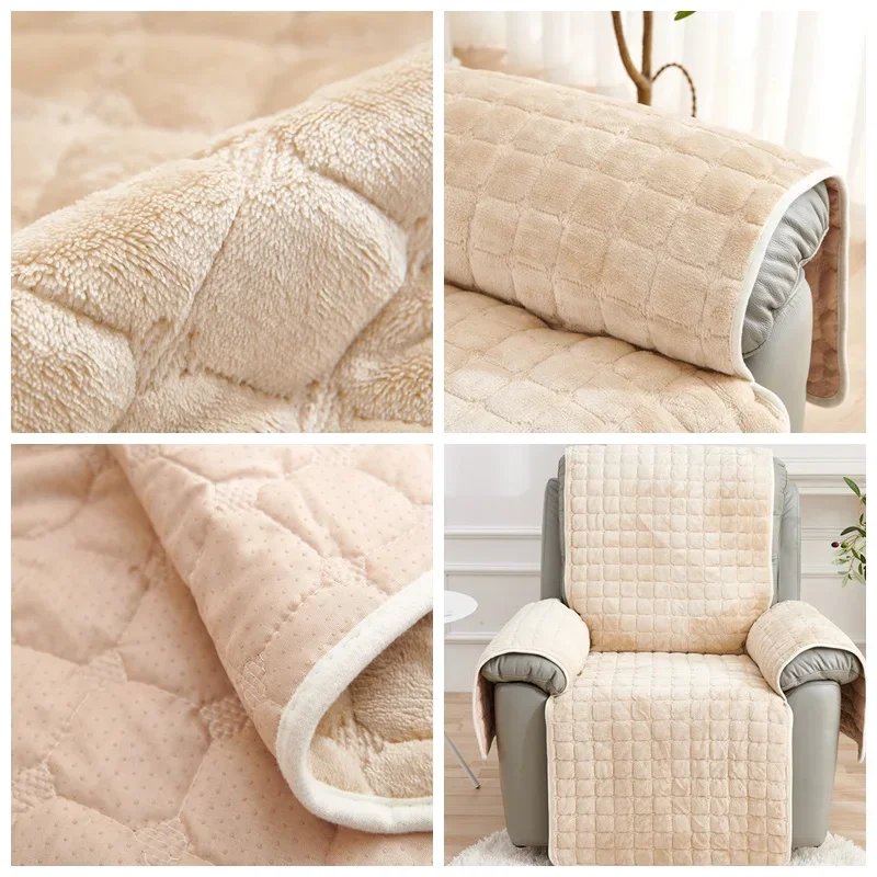 1 Seat Recliner Sofa Cover Non-Slip Armchair Cover Super Soft Single Sofa Case Relax Chair Slipcover Funda Sillon Reclinable 4