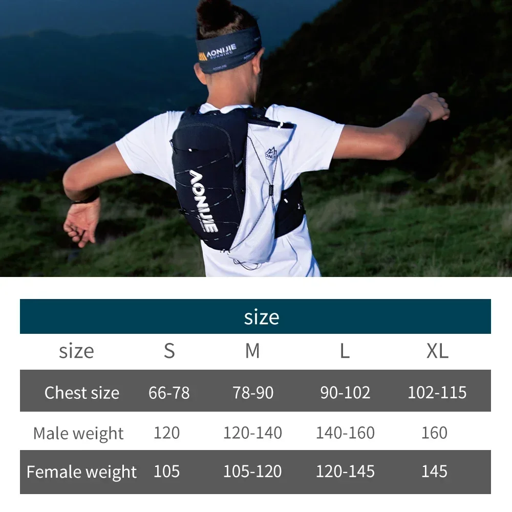 AONIJIE 10L Hydration Pack Running Hydration Vest Large Capacity  Cross-Country Hiking Mountaineering Marathon C9116 6