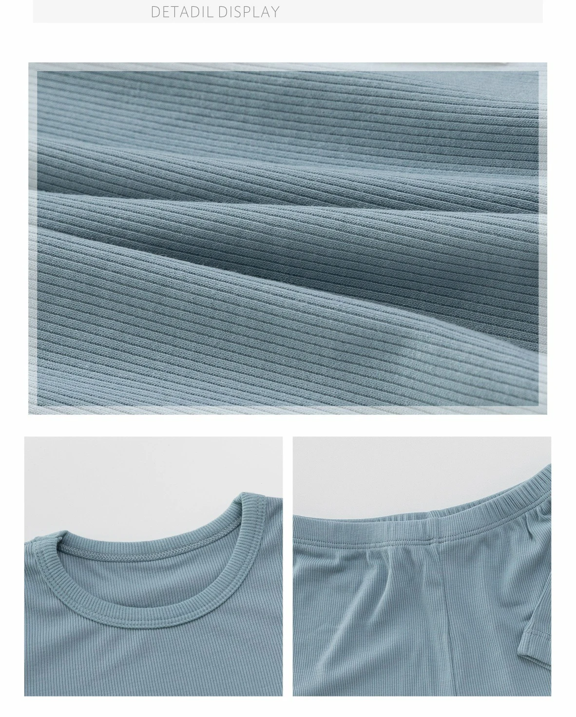 Description Picture 3 of itemIrcomll Toddler Short Pajamas Set T Shirt 12M-6 Years Baby Boys Girls Kids Modal Snug fit Ribbed Sleepwear pjs for Daily Life