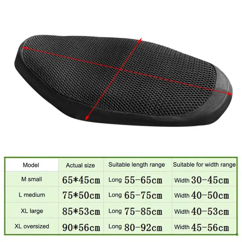 Motorcycle Cool Seat Cover Anti-Slip Cushion Mesh NetUniversal Summer Electric Vehicle Sun Protection Seat Cushion For Bike