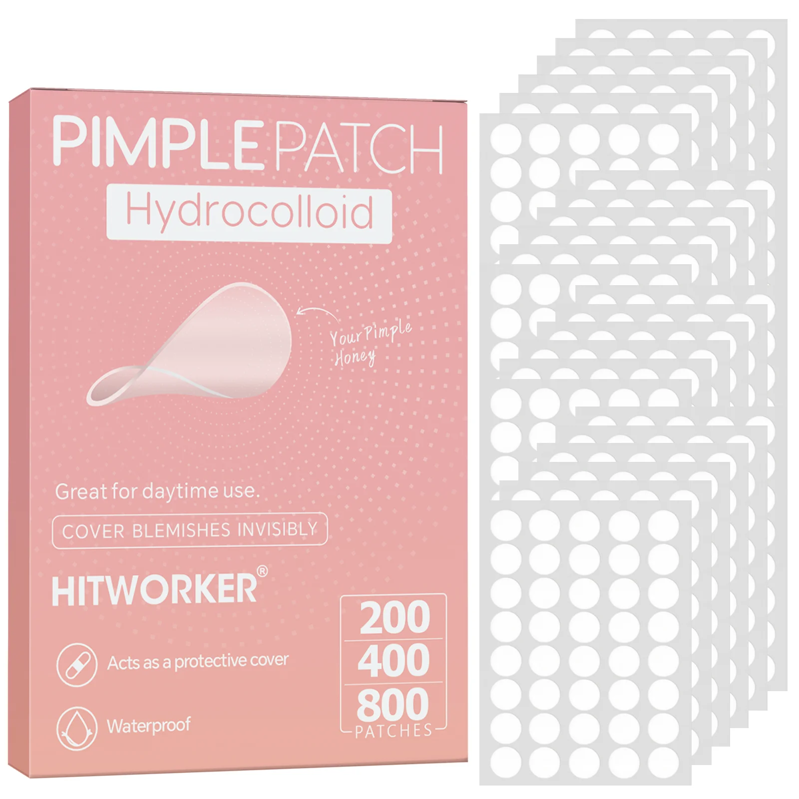 200/400/800 pieces/box of deep cleansing water-based gel acne patches, effectively covering acne patches, holiday gift 200/400/800 pieces/box of deep cleansing water-based gel acne patches, effectively covering acne patches, holiday gift