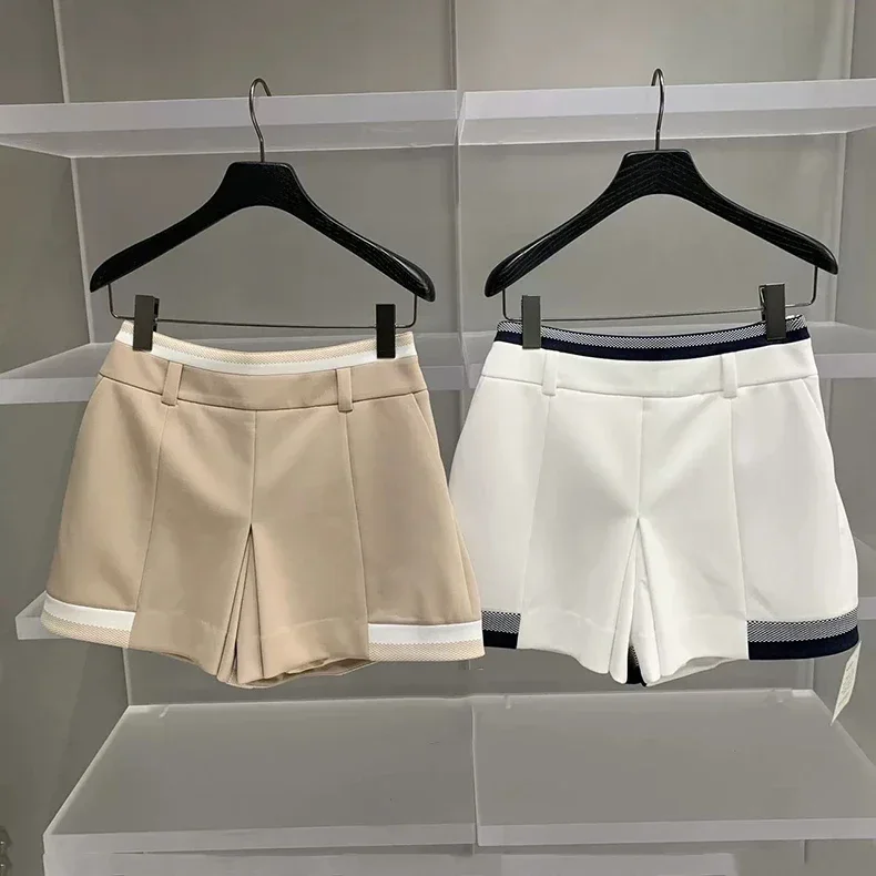 

Summer New Korean Golf Pants Women's Outdoor Sports Logo Pocket Shorts Fashion High Waist Colored Pants