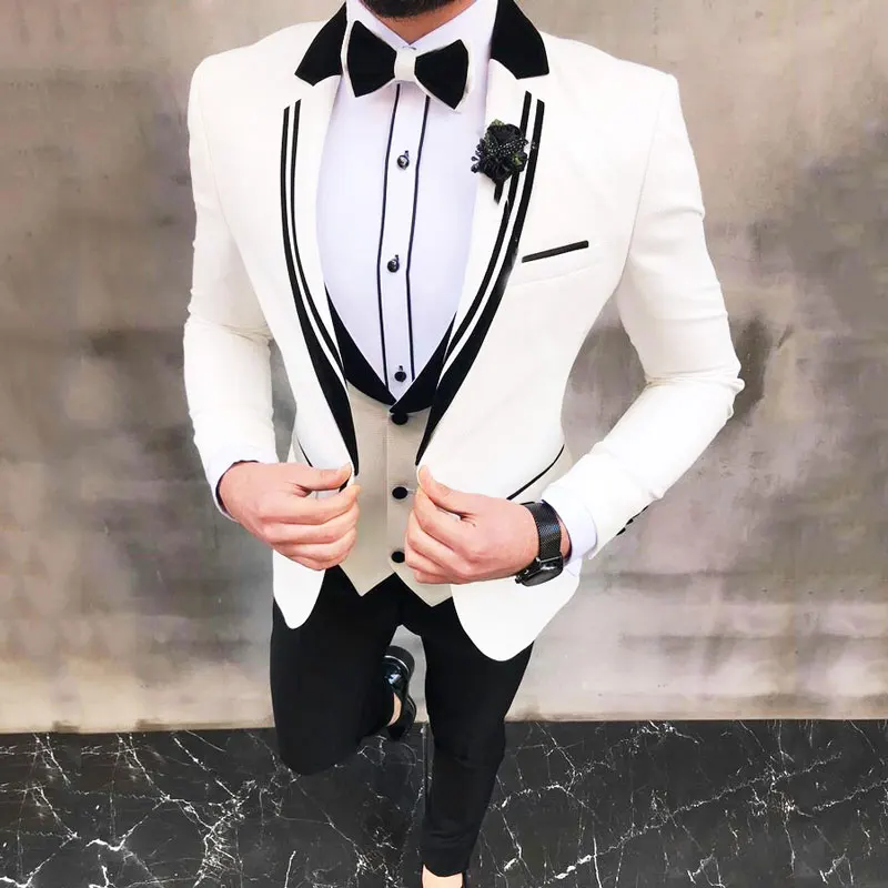 Three Piece Suit Shawl Lapel Latest 