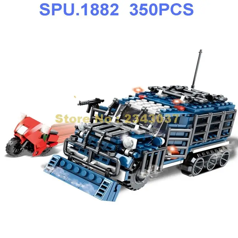 Ts88007 350 шт. городская полиция Swat съемный барьер бронированный автомобиль мотоцикл