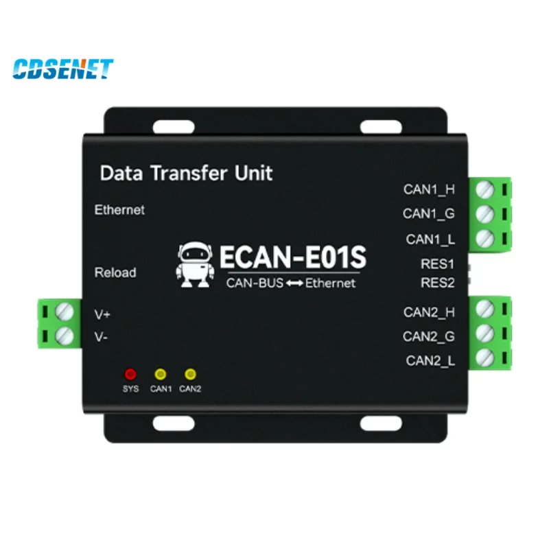 CAN To Ethernet Protocol Converter CDSENET ECAN-E01S CAN 2.0 Relay 2 Way CAN BUS TCP UDP 8-28V RJ45 Heartbeat Registration registration