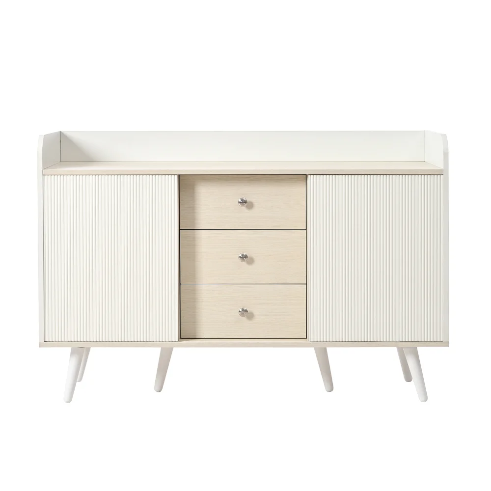Sideboard mit drei Schubladen, exquisite Körnung. Sideboard für Schlafzimmer und Wohnzimmer, modernes holzfarbenes Sideboard mit Stauraum – Detail 20