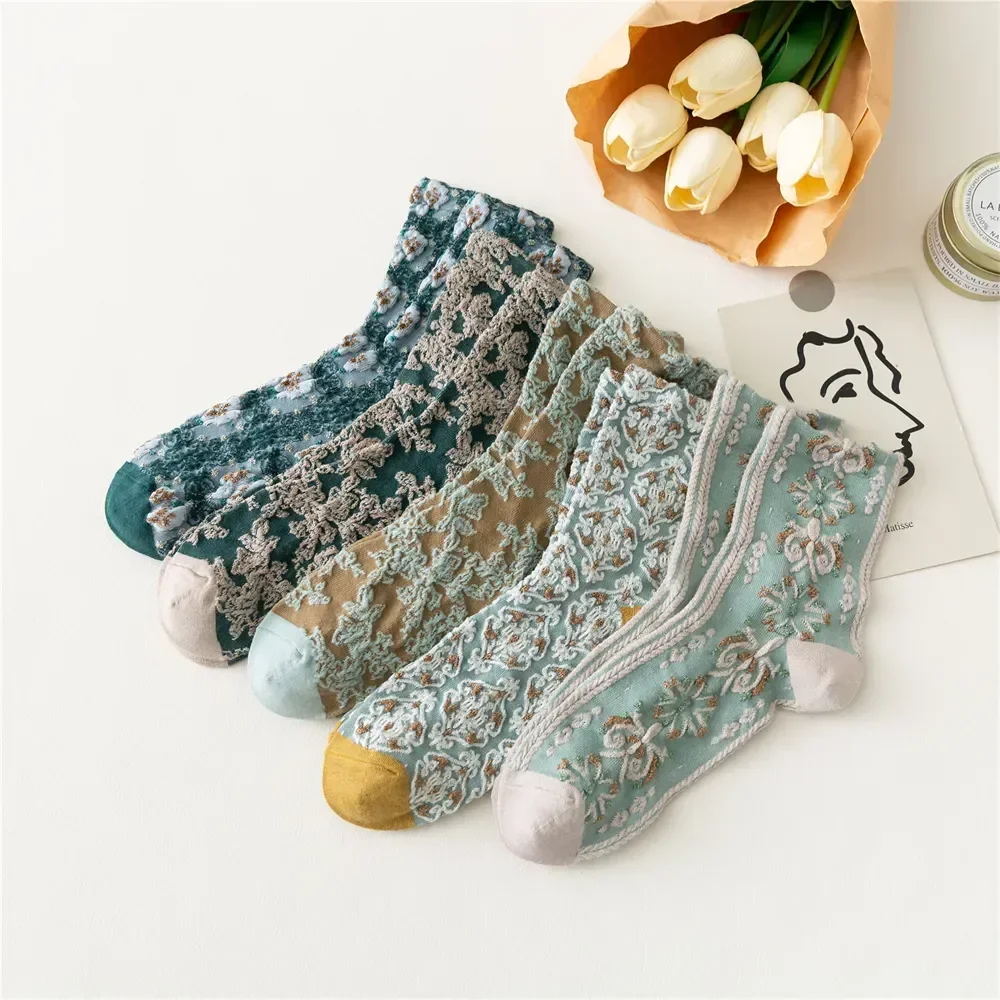 

Elegant Relief Style Cute Ladylike Princess Fashion Lace Women's Flower Ethnic Dropship Retro New Sokken Socks Palace Lolita