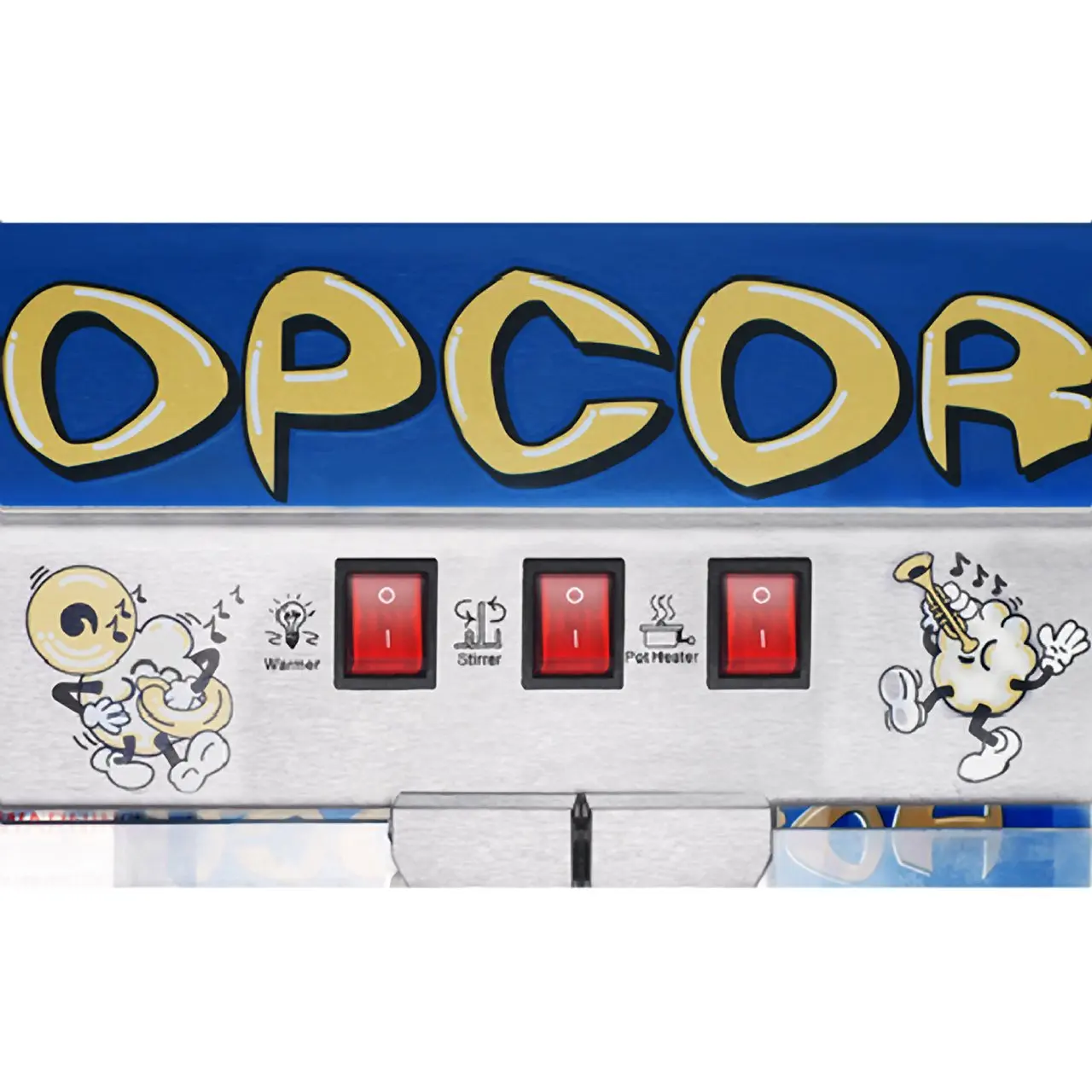 Popcorn Pop Heaven Popcorn Machine 12oz Stainless-Steel Kettle Reject Kernel Tray Warming Light and Accessories Blue