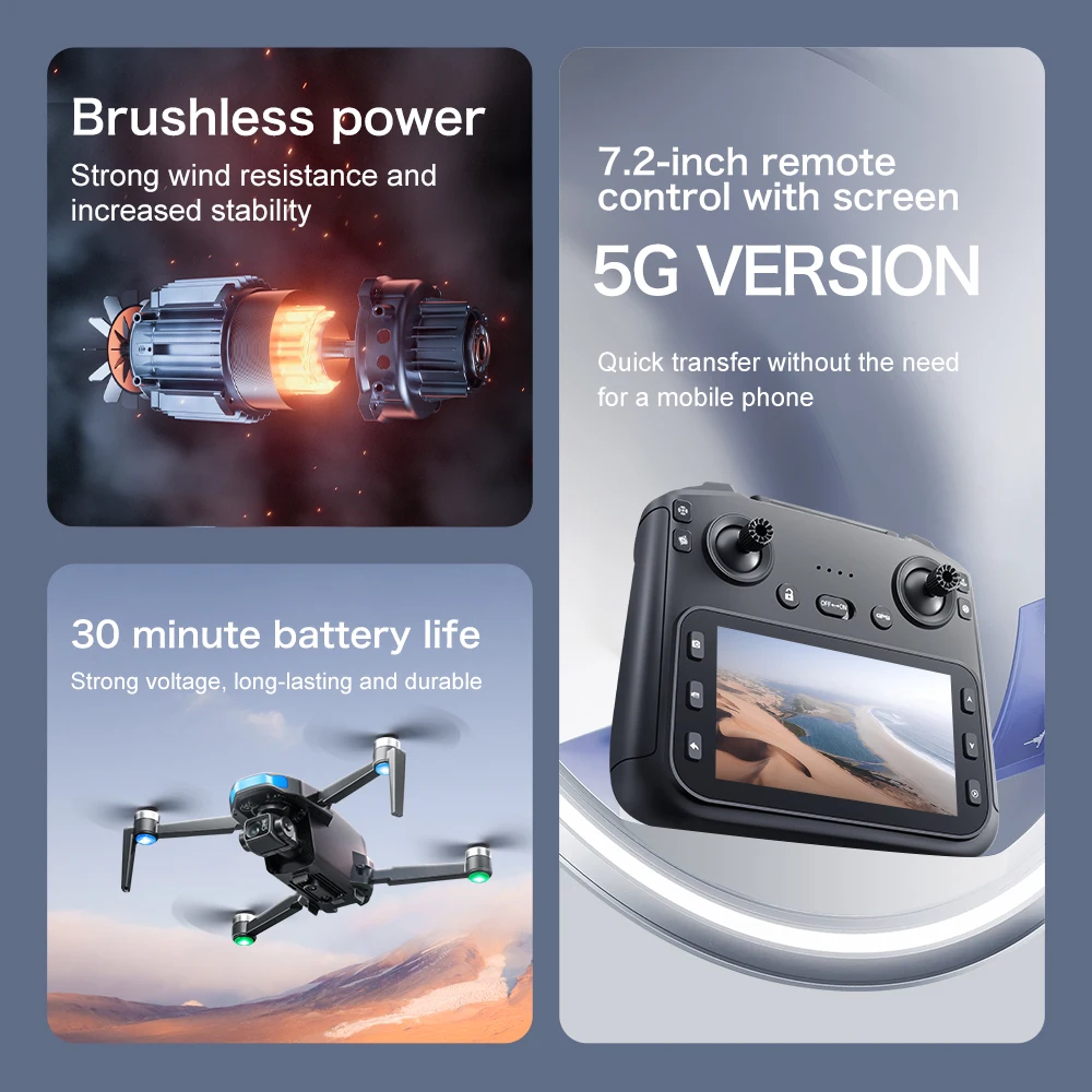 Drone FPV avec Caméra HD, 1 Batterie, Blanc - Vol Stable