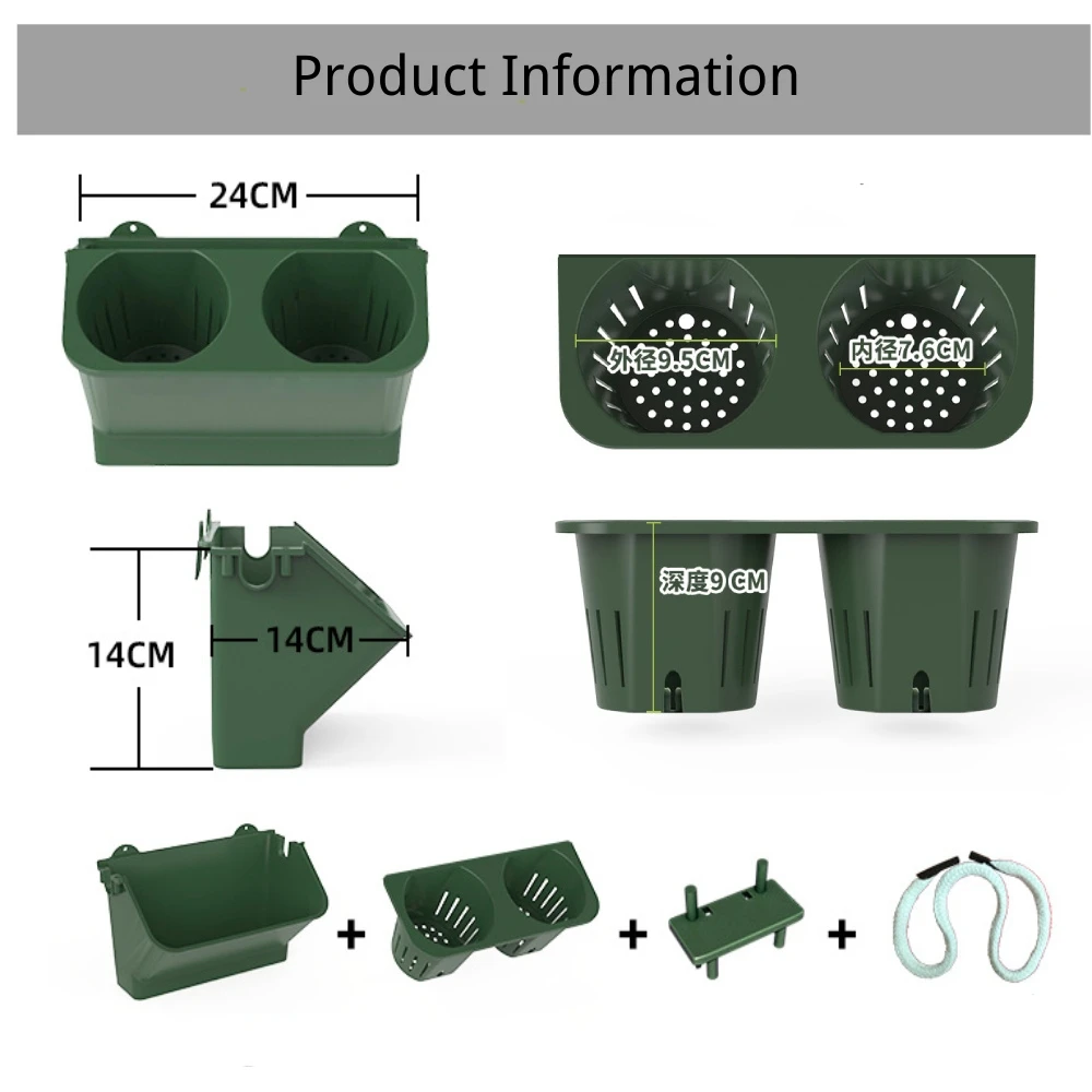 Description Picture 3 of item1Pc Stackable Wall Planter Garden Plastic Pots Self Watering Flower Pot Wall Hanging Vertical Succulents Plant Bonsai Pot Home