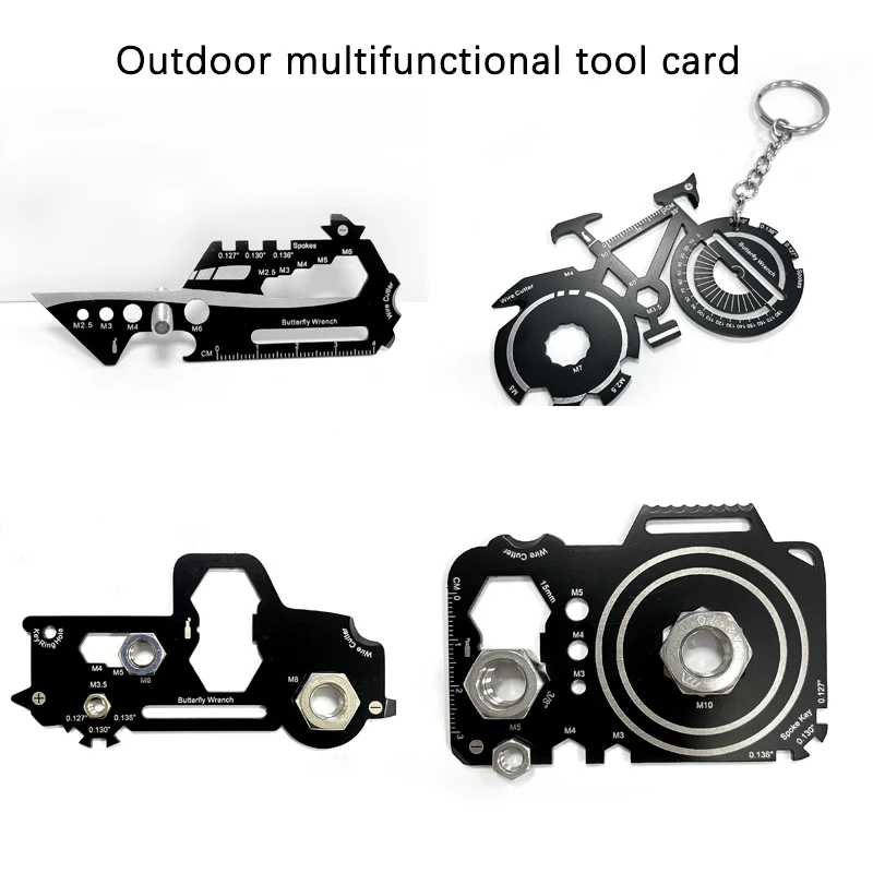 

20in1 Pocket Multitool Card Keychain Stainless Steel Survival Gadgets For Bicycle Camping Bottle Opener Screwdriver Outdoor Tool