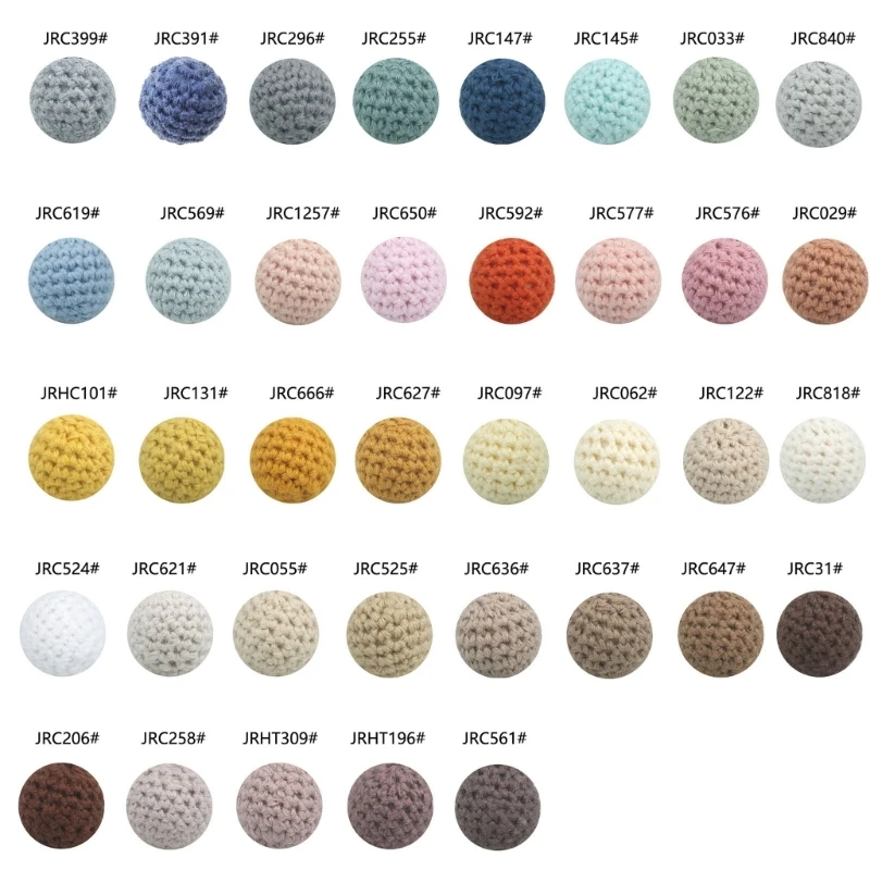 5 Pcs Colored Crochet Beads for DIY Pacifier Clip Keychain Pendant Decorations 16mm Colorful Craft Beads Knitting Balls
