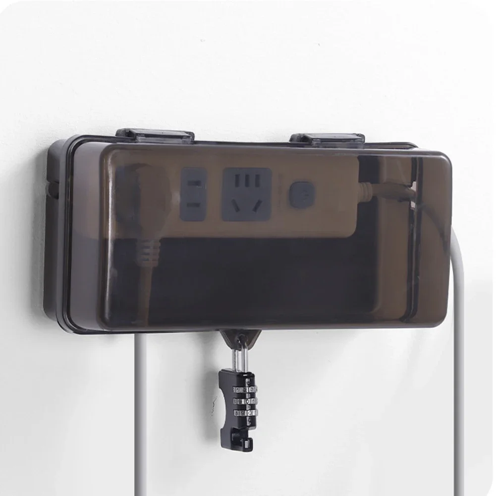 Waterproof Large Outdoor Electrical Box Lockable Weatherproof Outdoor Extension Cord Cover Protect Outlet Plug Socket socket protective cover external mounting box