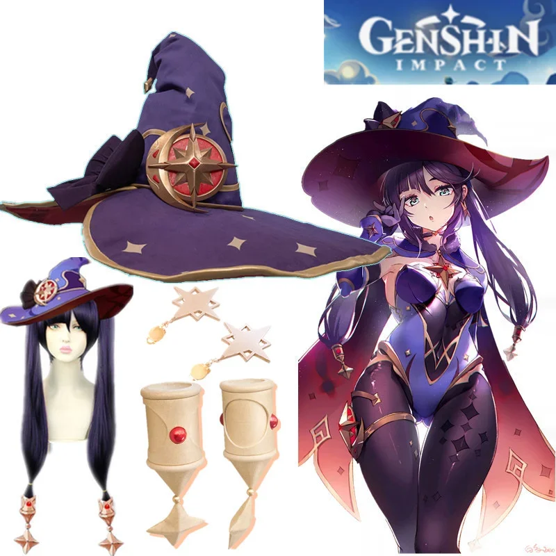 

Game Genshin Impact Mona pre-sale Cosplay Magician The High Quality Hat Unisex Halloween Party Role Play Accessories