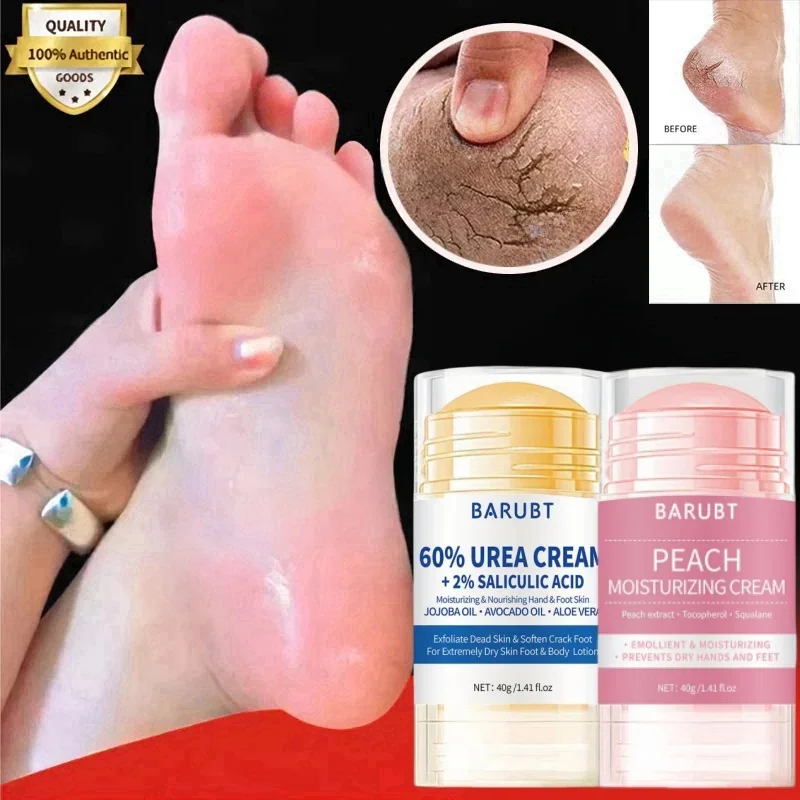 Peach Foot Cream Moisturizer for Cracked Feet Hydrates and Nourishe Dry Skin Contains Niacinamide, Hyaluronic Acid for Foot Care
