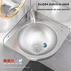 304 Stainless Steel Triangular Sink Scratch-Resistant Corner Washbasin Compact Wall-Mounted Sink for Small Spaces 3