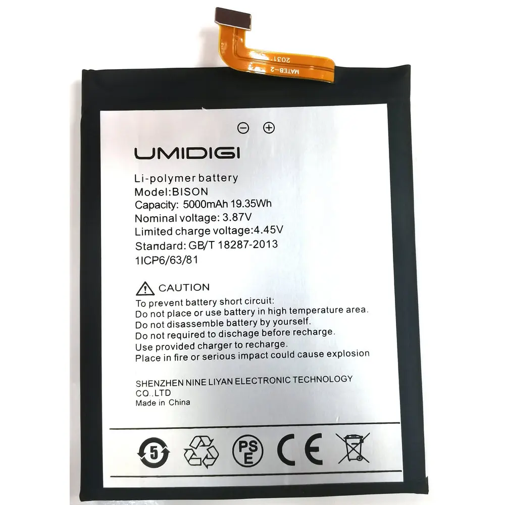 

Новый Сменный аккумулятор для UMIDIGI BISON мобильный телефон 1ICP6/63/81