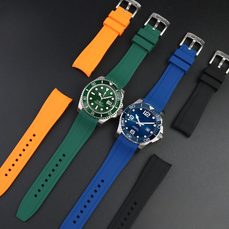 Per Longines Conquest 41 43Mm Series Gomma Accessori In Silicone Sport Diving Anti-Allergia 781 L3.782.4 Cinturino Universale Per Orologio