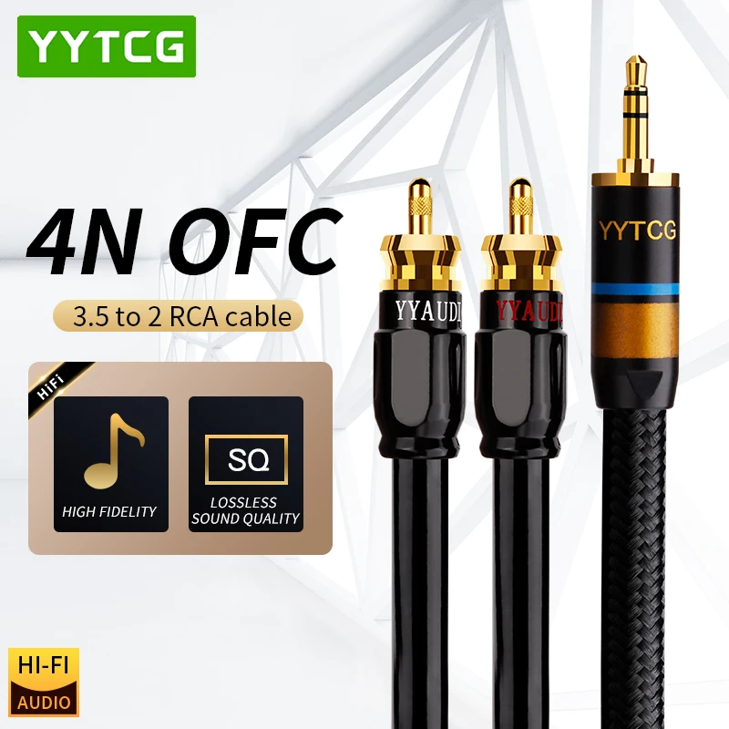 Premium HiFi RCA Audio Cable with 3.5mm to 2 RCA Connectors