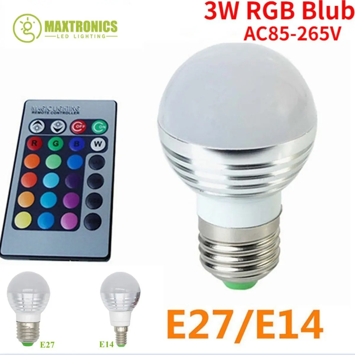 AC85 265V 3W LED Bulb Lamp E27 E14 RGB Colorful Lamp Ampoule Led Light