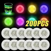 1-200PCS LED Coaster Lights Colorful Glowing Wine Bottle Stickers Bar Wedding Party Lighting Glowing Wine Bottle Stickers 1