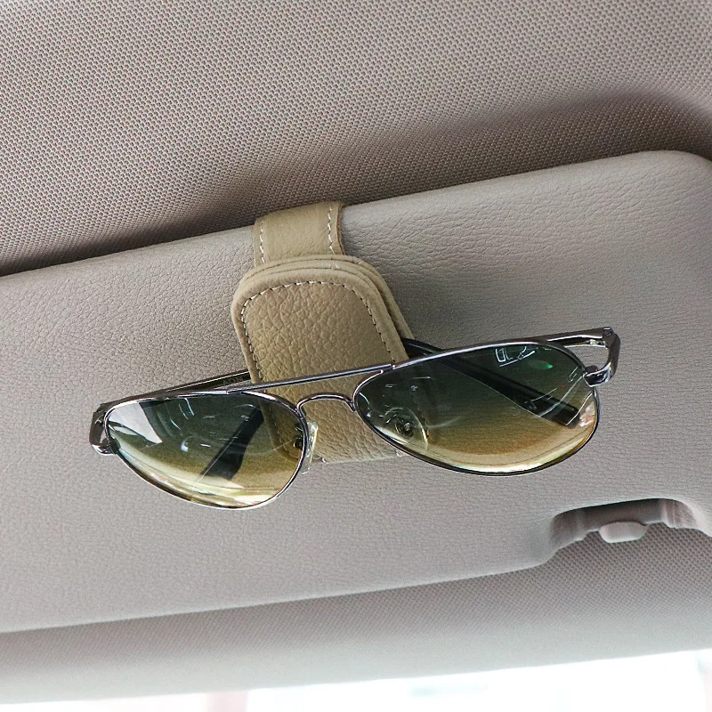 Hanging Car Glasses Holder Sunglasses Clip PU Leather Sun Visor Car Accessories sunglasses clip sunglasses holder eyeglass hanger clip glasses holder eyeglass holder eyeglasses storage holder rubber glasses holder