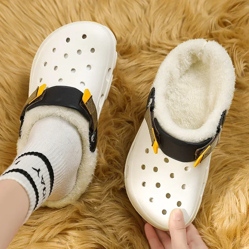 Eva Slippers Plush Slippers Men Short Closed Toe for Indoor