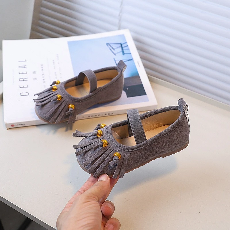 Leather Kids Ballet Shoes Girls Slip On Flats Loafers