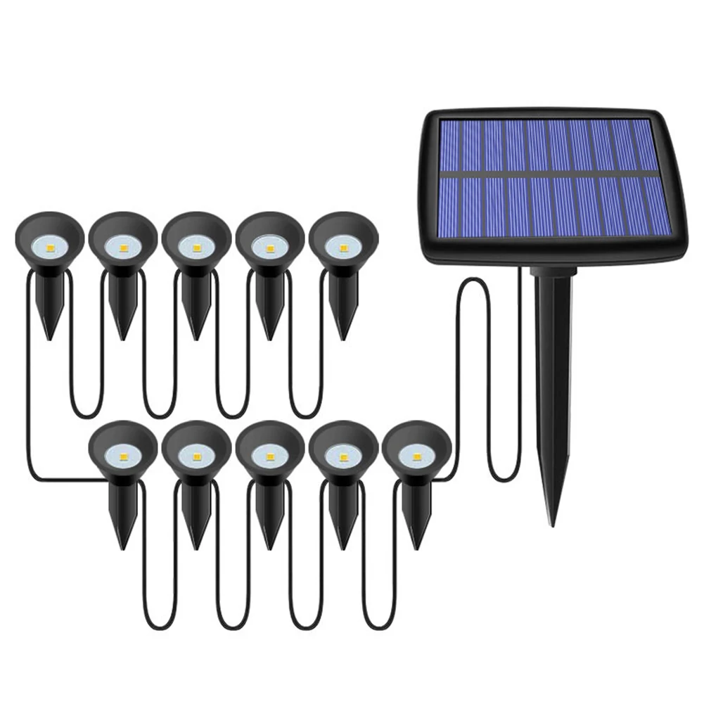 Outdoor Solar Spot Lights 10 LED Solar Landscape Spotlights Auto On/Off Outdoor Waterproof Garden Lights For Driveway Walkway 5