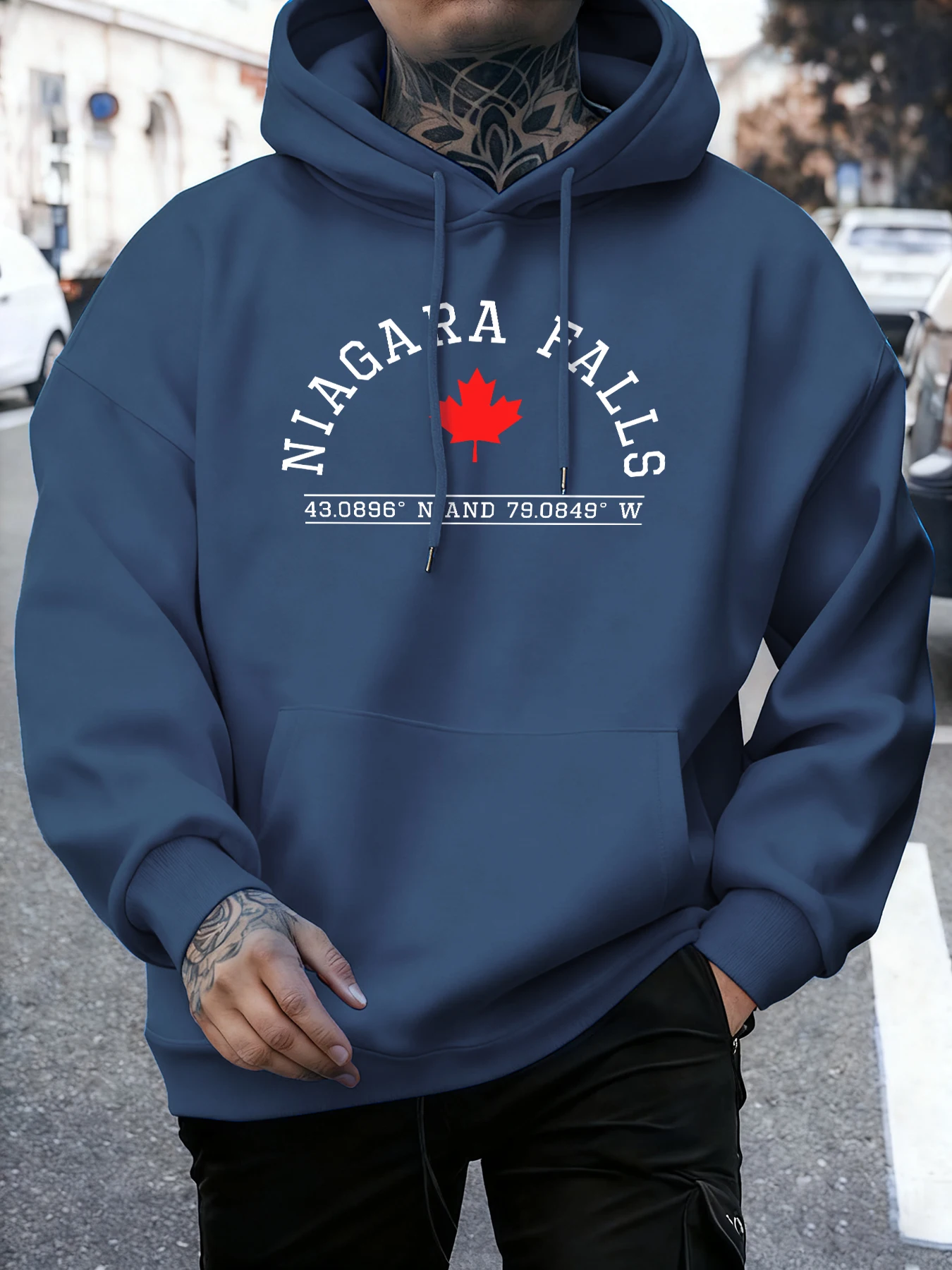 Niagara Şelaleleri Kanada Mektup Baskı Erkekler Rahat Kapşonlu Sonbahar Hip Hop Kazaklar Rahat Giyim Yumuşak Unisex Polar Spor Giysiler