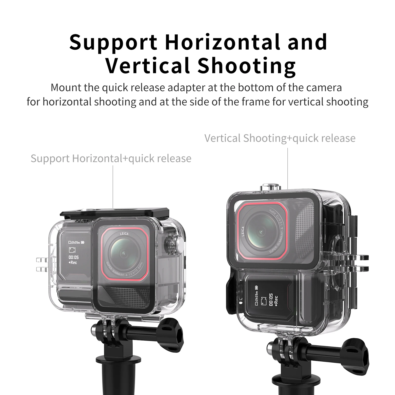 Waterproof Housing Protective Cover Underwater 45M Dive Shell Dive Case for Insta360 Ace Pro 2 / Pro Sports Camera Accessories