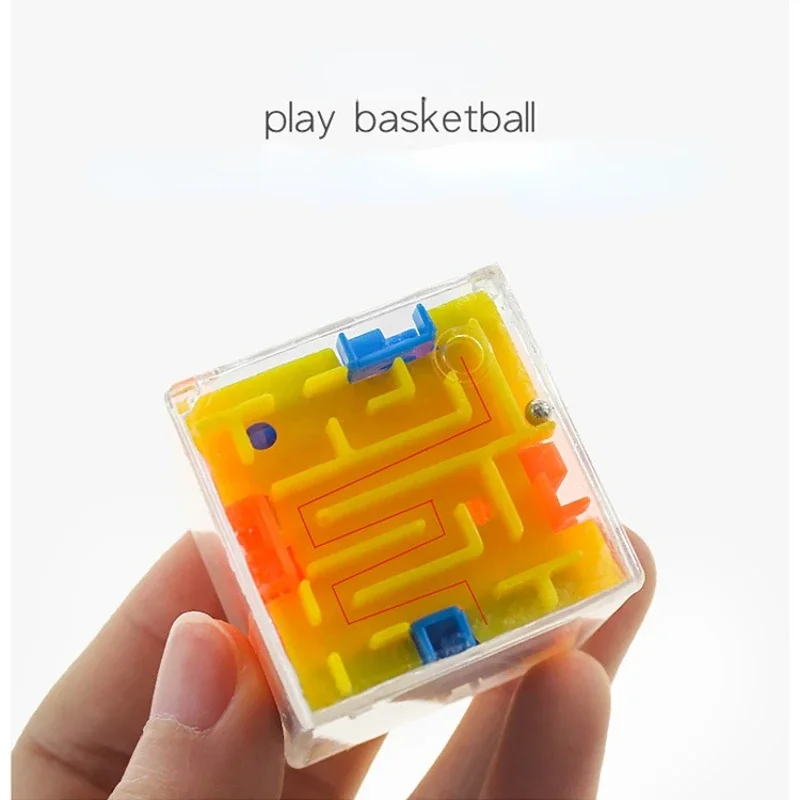 Mini Speed Cube Rolling Ball Game Cubos Maze Toys For Children Educational3D Maze Magic Cube Transparent Six-sided Puzzle 4