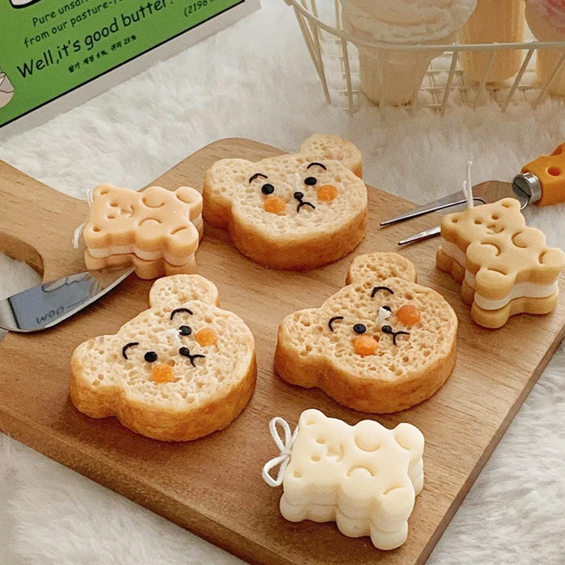 Bear Biscuit Silicone Candle Mold Diy Animal Shape Plaster Craft Making Mousse Chocolate Bake Mould Handmade Home Decora