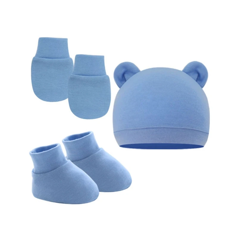 Ensemble chapeau, gants et chaussettes en coton pour nouveau-né, accessoires de photographie décontractés, vêtements de sauna doux, bonnet de nuit pour bébé garçon et fille, automne