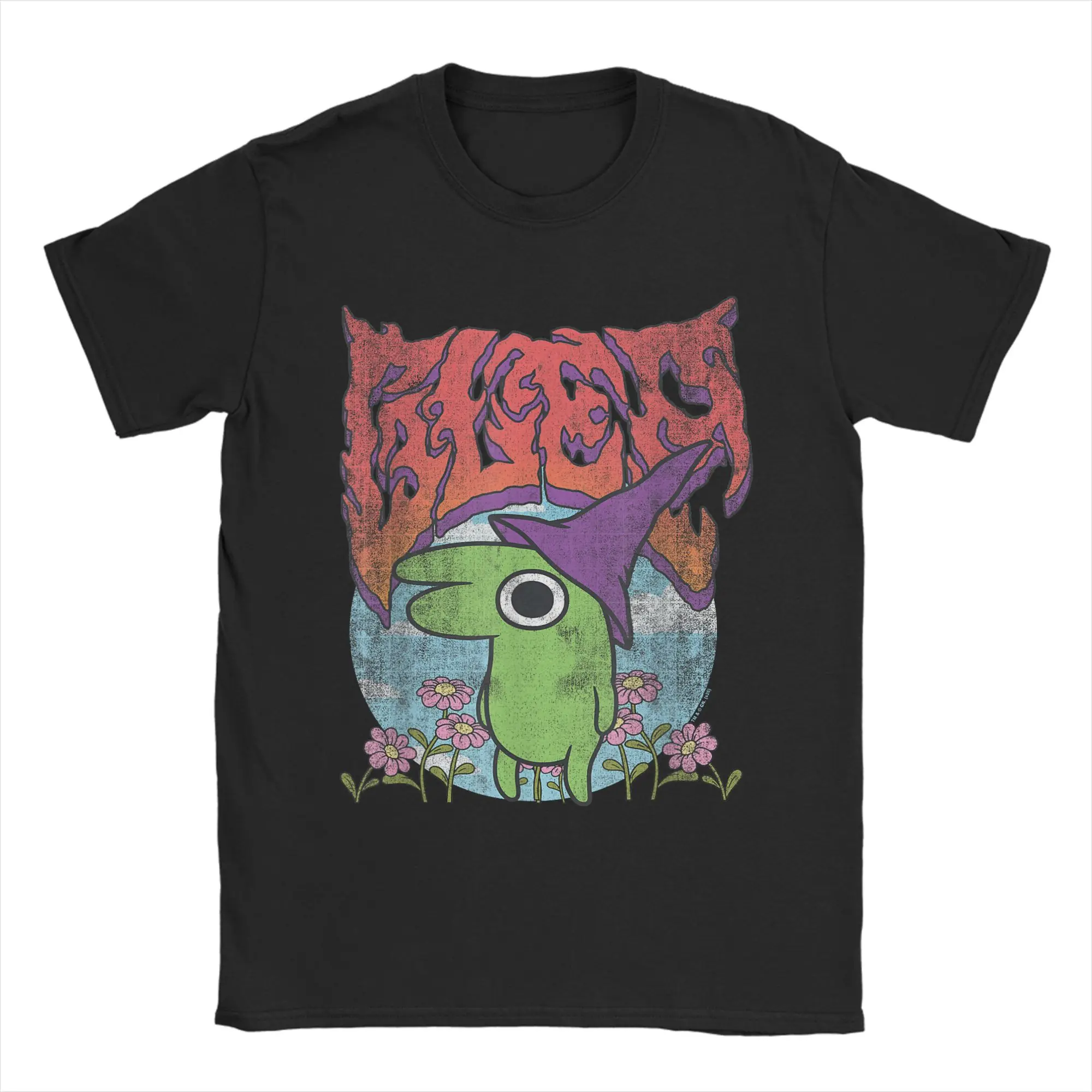 Smiling Friends Glep Flowers T Shirt Men Cotton Cool T-Shirt Round Neck Tee Shirt Short Sleeve Tops Summer