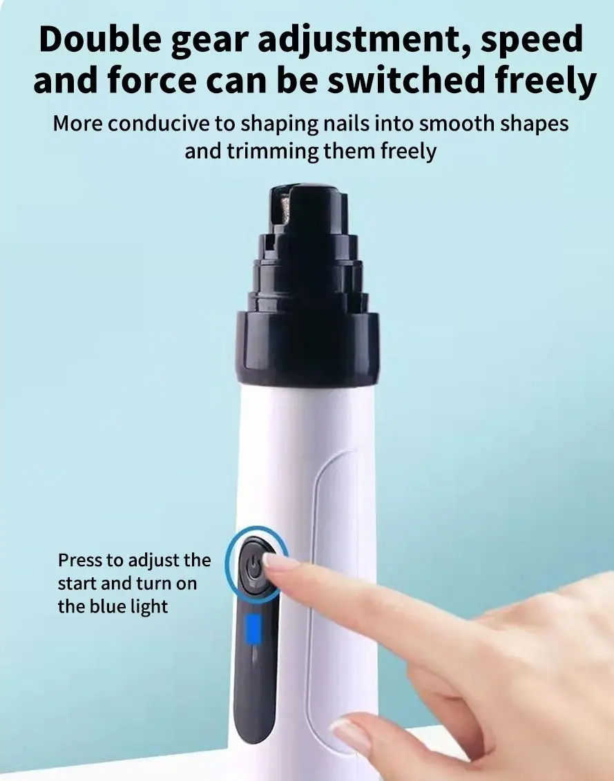Pet Nail Clipper Electric Dog Nail Clippers Grinders Rechargeable USB Charging Pet Quiet Cat Paws Nail Grooming Trimmer Tools