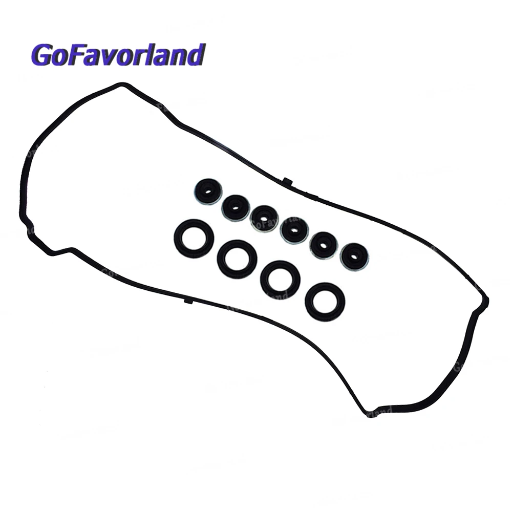 Valve Cover Gasket Set w/Grommets Black Rubber 12030-RAA-A00 12030PNC000 For Honda Accord 2003-2012 CR-V Civic Crosstour 2.4L