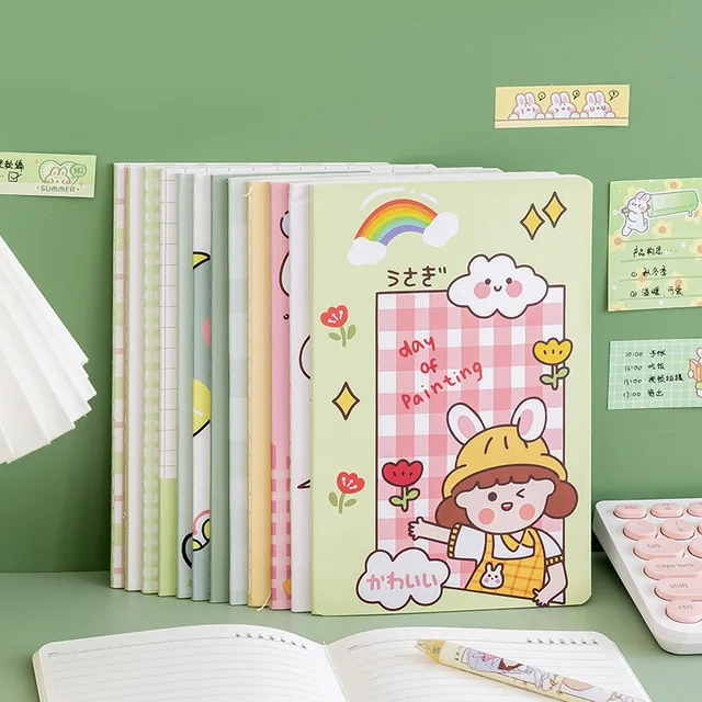 Aranyos Rajzfilm A5 Notebook Kawaii Bunny Bear Daily Weekly Planner Note Book Time Szervező Iskola - Image 3